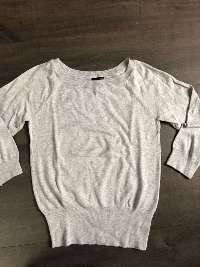 Petit pull léger manches 3/4 H&M gris taille 34