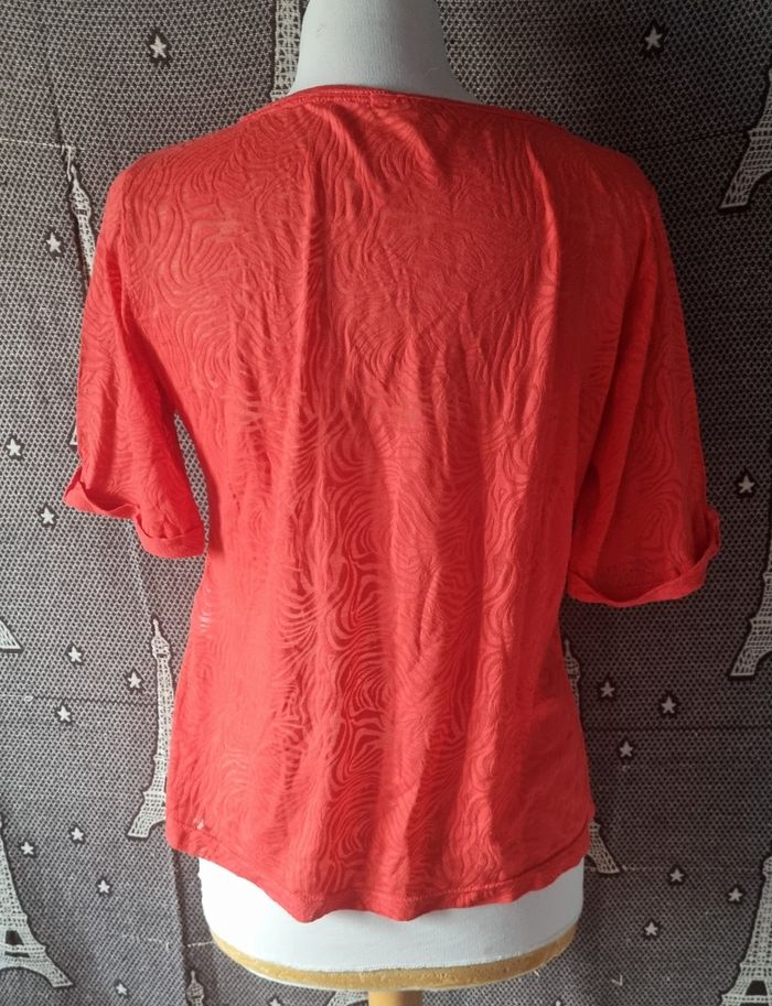 Blouse rouge transparent à motifs taille 3 - photo numéro 6