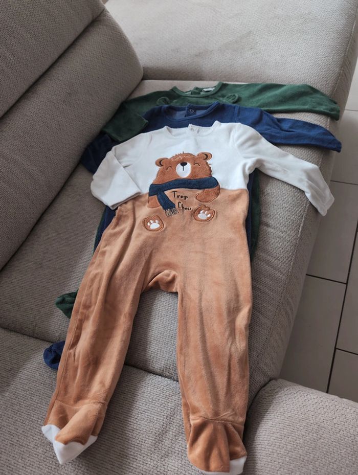 Lot de 3 pyjamas grenouillère - photo numéro 2