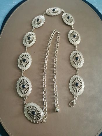 Ceinture Métal doré et pierre noire