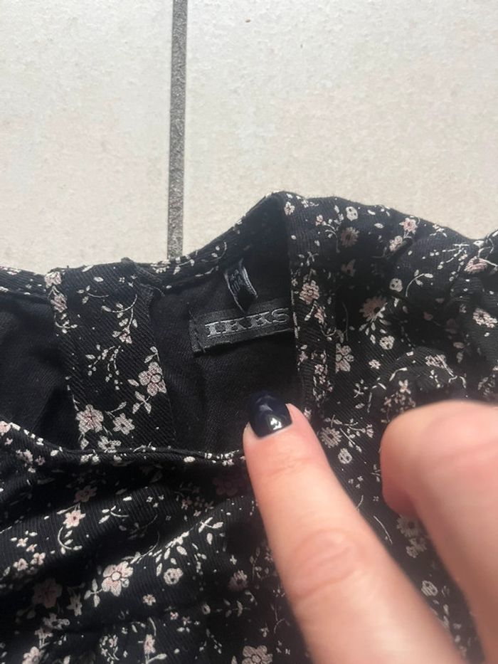 Blouse ikks noire à fleurs - photo numéro 2