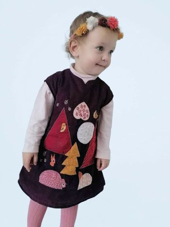 18 mois bébé fille ensemble robe côtelé et Teeshirt