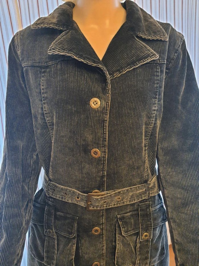Veste en velour gris matelassé IDPDT taille L - photo numéro 17