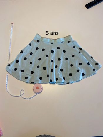 Jupe bleu pois 5 ans