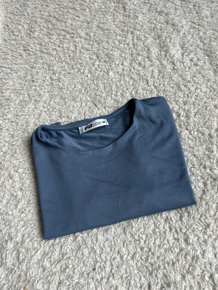 Crop top bleu