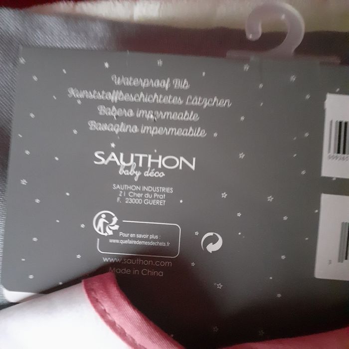 Sauthon:Grand Bavoir plastifié avec poche* Motif Cygne - photo numéro 3