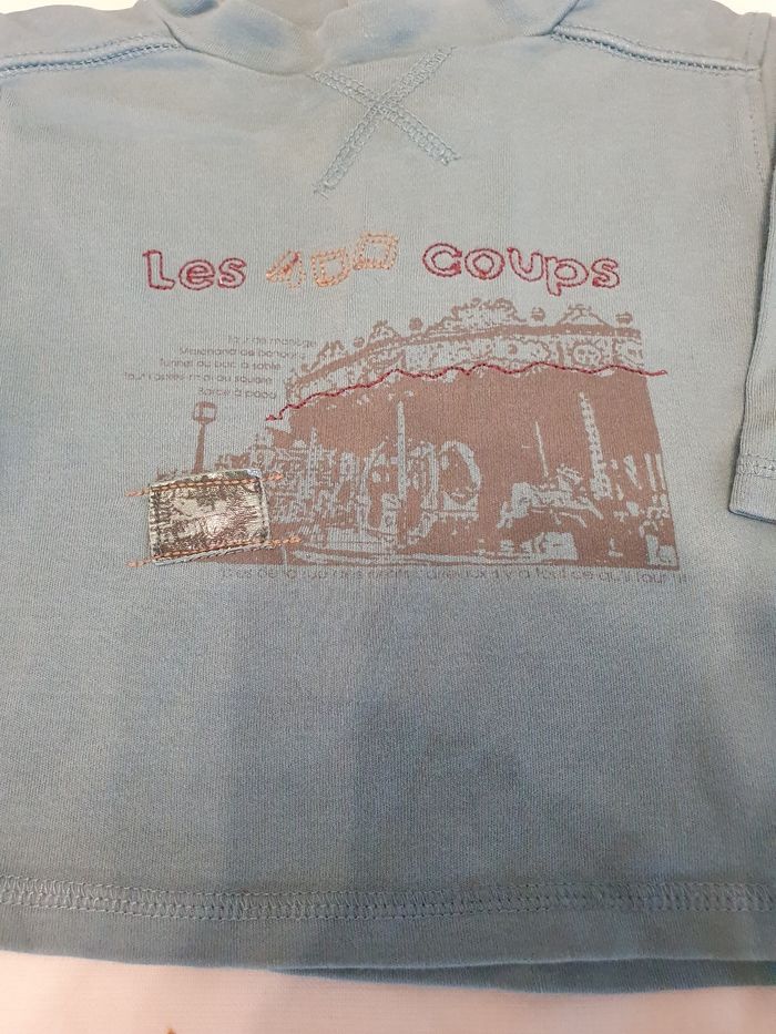 Tee shirt manches longues Sergent major vert d eau 6 mois - photo numéro 2