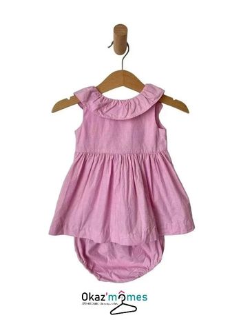 Ensemble robe d’été rose + bloomer assorti - Jacadi 6 mois (67cm)