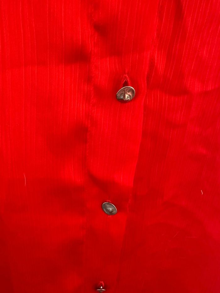 Chemisier rouge vif satiné lcw vision taille 44 - photo numéro 3