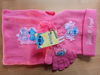 Ensemble bonnet snood gants  stitch