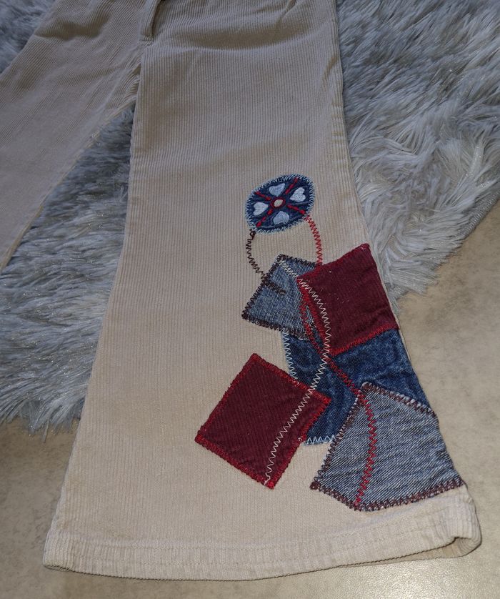 vintage pantalon évasé velours côtelé fille 4 ans - photo numéro 6