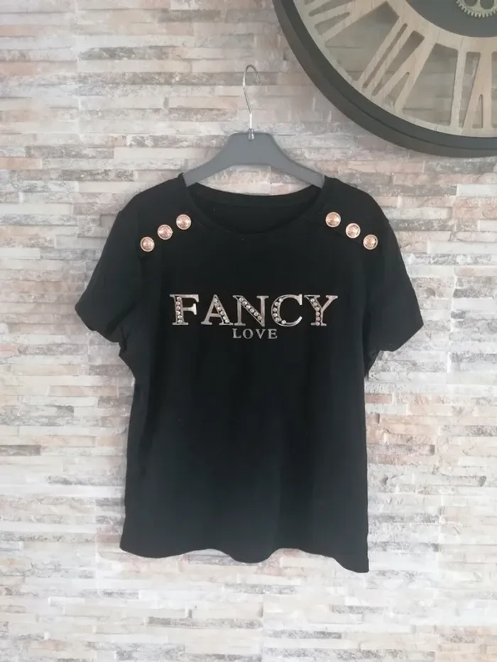 Tee-shirt taille M noir/Doré