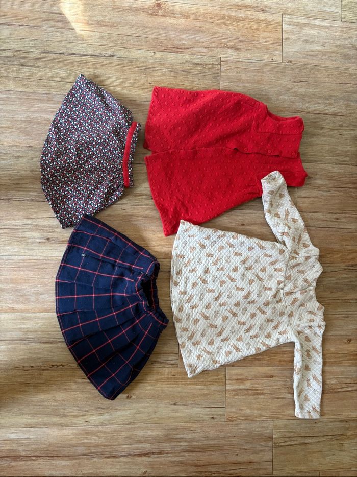 Lot 2 robes + 2 jupes okaidi 3 ans - photo numéro 2