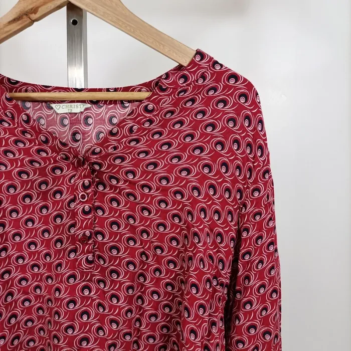 Blouse fluide imprimé rose et bleu Christy – taille T3 – 100 % viscose A1277 - photo numéro 3