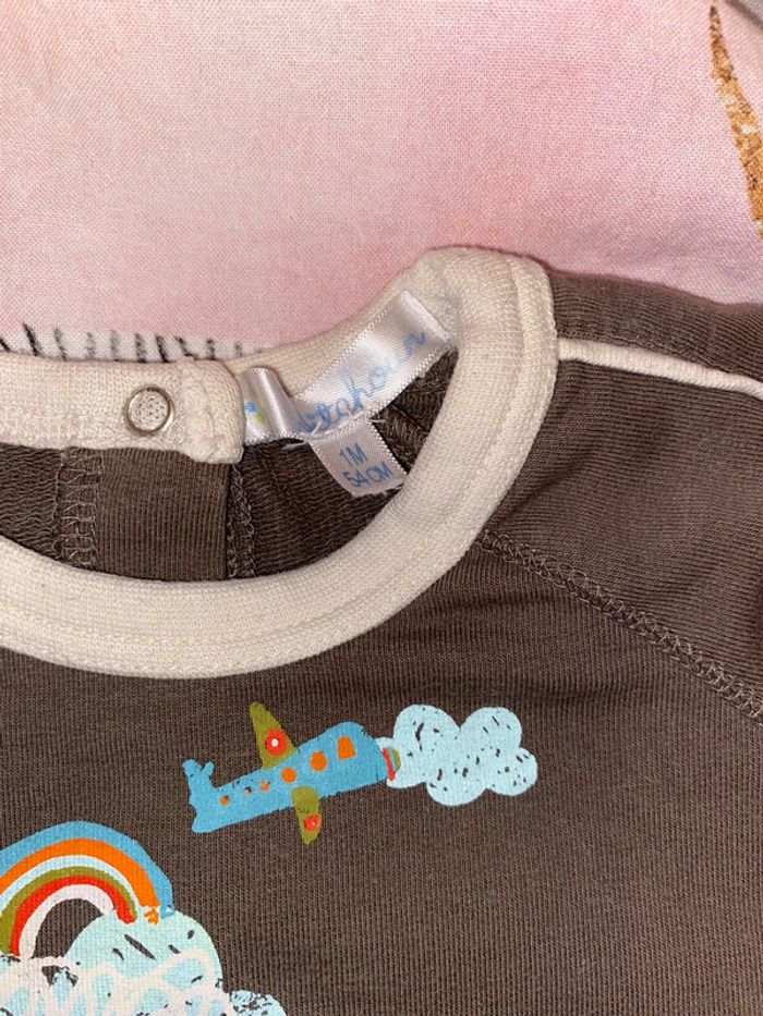 Ensemble t-shirt pantalon légers, Kitchoun, 1 mois. - photo numéro 5