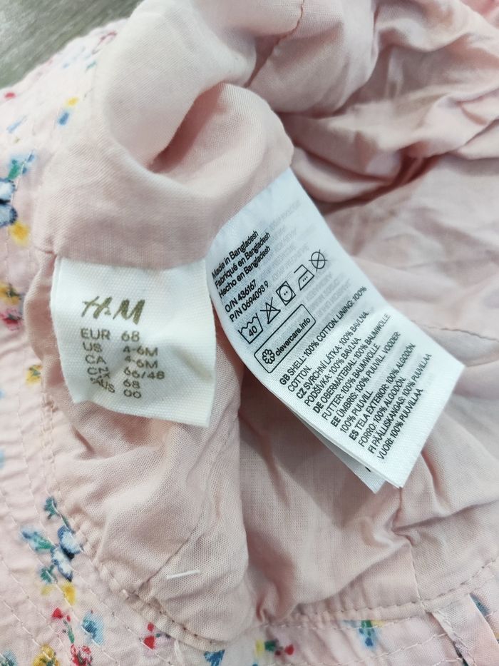 Chapeau charlotte avec liens bébé filles 6 mois - H&M - neuf - photo numéro 3