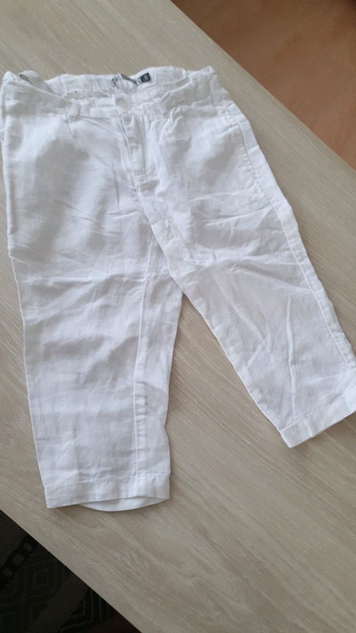 Pantacourt lin blanc