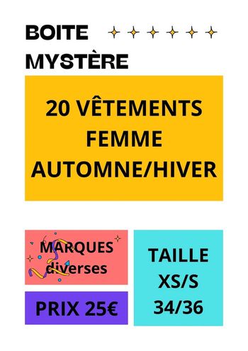 Colis de 20 vêtements femme automne hiver taille XS/S 34/36