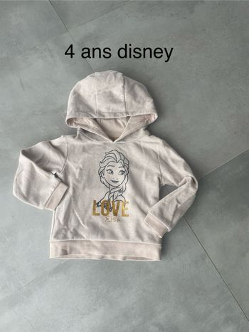 Sweat à capuche reine des neige 4 ans