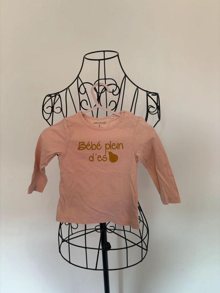 T-shirt rose “bébé plein d’espoir” - Orchestra - 9 mois
