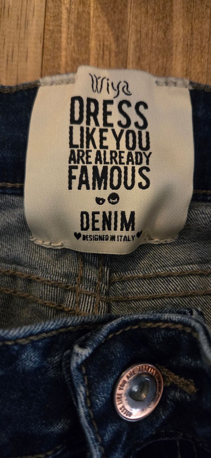 Jean Wiya Femme – Design italien 🇮🇹 – Slim effet usé & détails stylés – Taille M (38/40) - photo numéro 9
