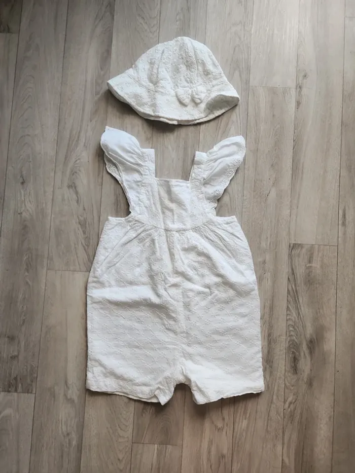 Combishort été chapeau broderie anglaise 92cm - photo numéro 2