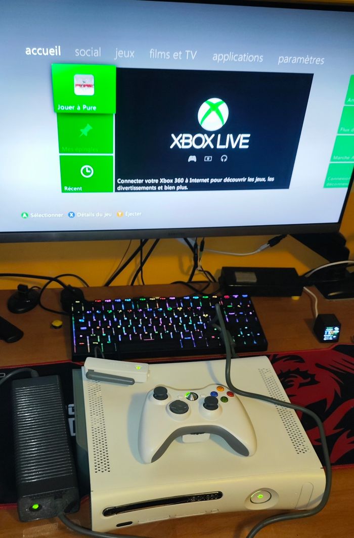 Xbox 360 FAT 60GB | Pâte thermique changée | Manette + Acc - photo numéro 2