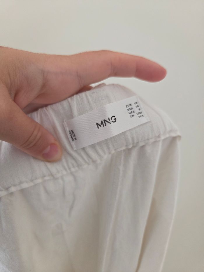 Pantalon large blanc - taille 42 - Mango - photo numéro 4