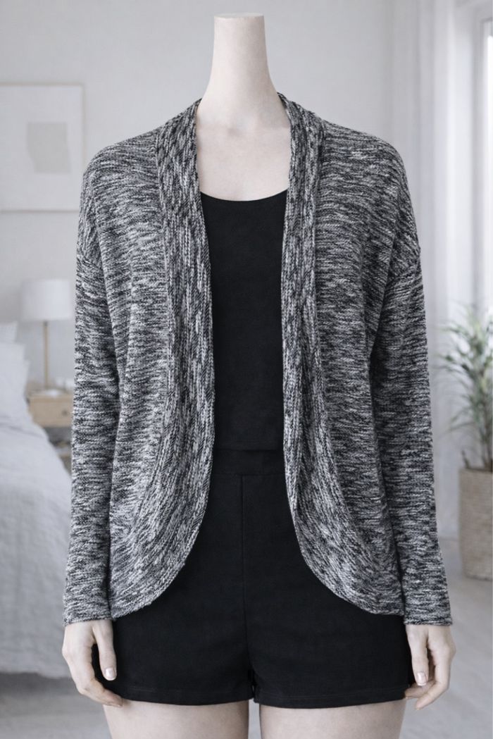 Gilet cardigan noir blanc chiné kiabi taille 36 S