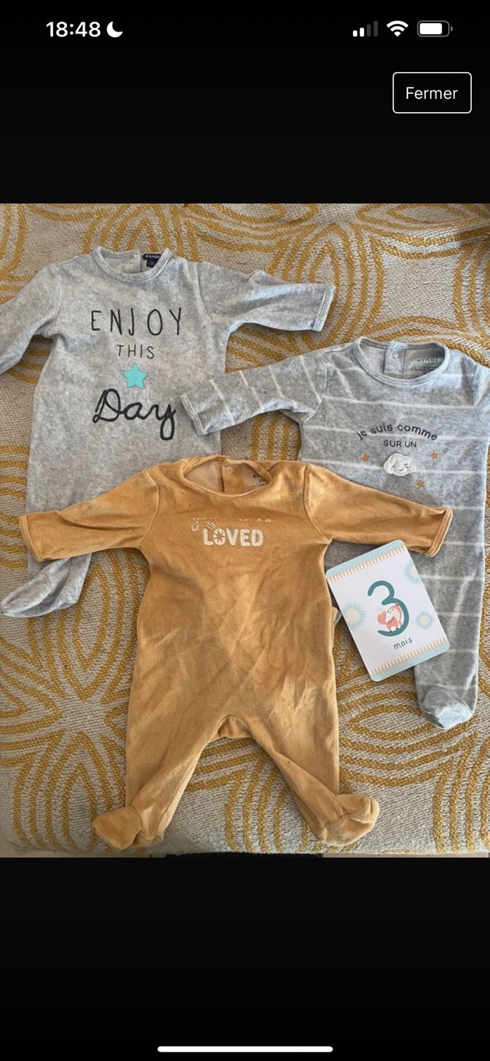 Lot pyjamas taille 3 mois - photo numéro 4