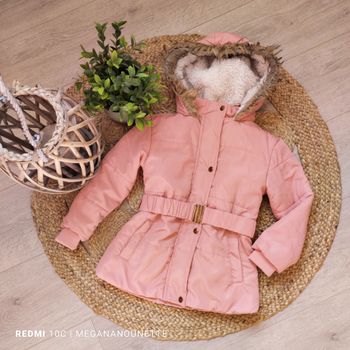 🌸 Parka Doudoune Rose Poudré – Taille 4 Ans / 104 cm – Très Bon État