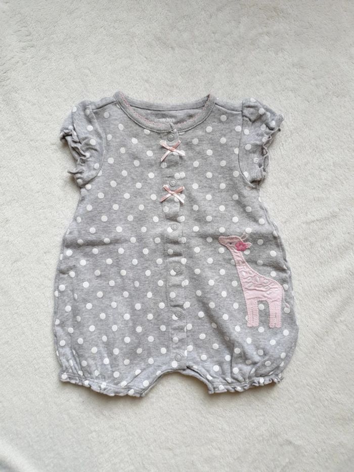 Barboteuse à pois girafe rose
