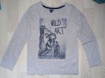 Tee-shirt gris motif lion Kiabi 
T. 8 ans