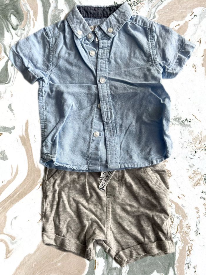 Lot chemise primark et short orchestra 6 mois - photo numéro 2