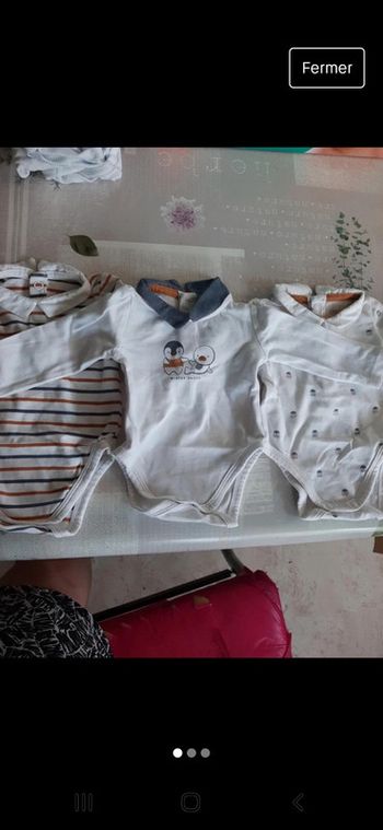Lot de 3 bodys 1 mois