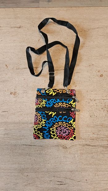 Petit sac Alibaba coloré à bandouillière, 2 poches, nickel