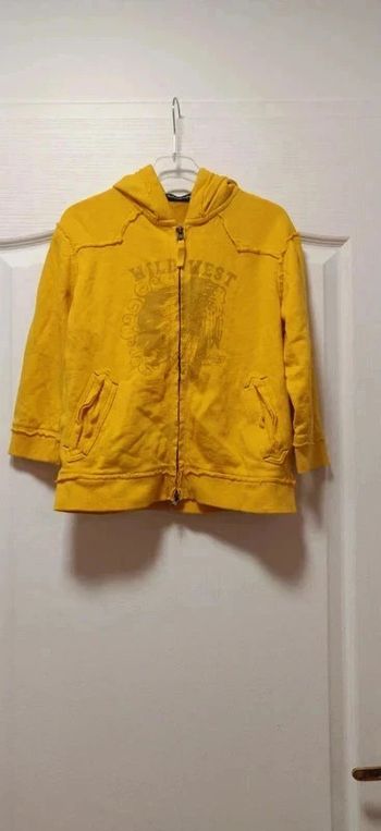 Gilet zippé sweat capuche Tout Compte Fait jaune 5 ans