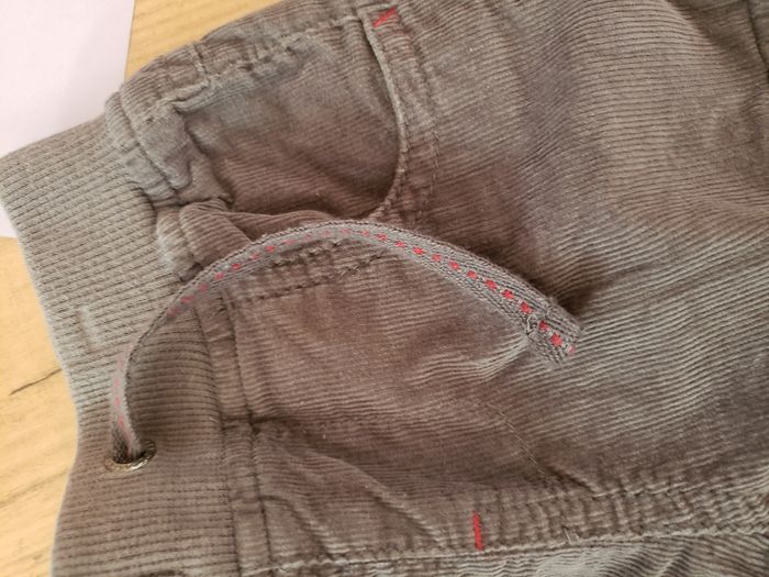 Pantalon gris en velour TAO 6 mois - photo numéro 2