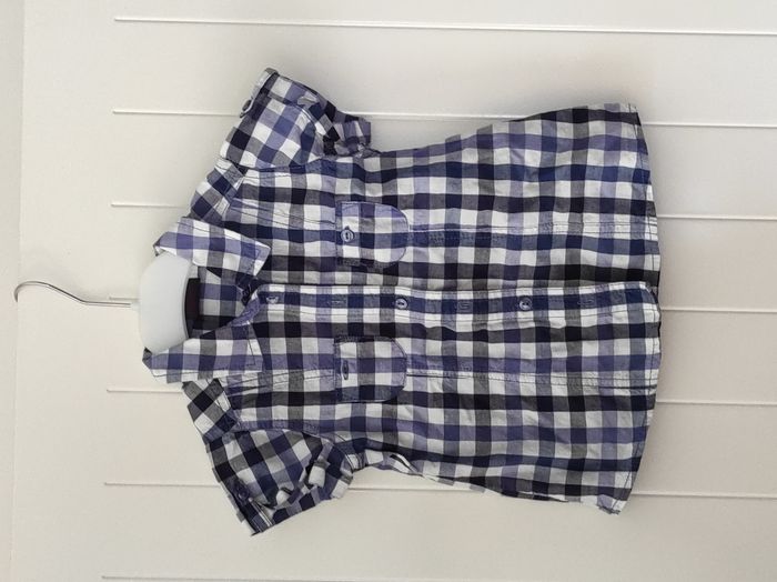 Chemise à carreaux manches courtes fille - 3 ans - photo numéro 2