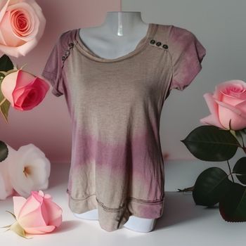 Sublime petit haut Tie&Dye tendance boutons de roses