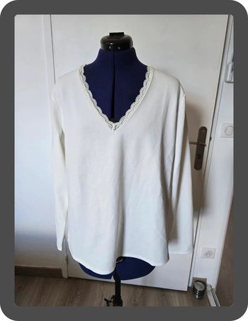 Blouse col en dentelle