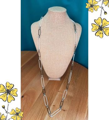 Collier fantaisie graphique noir & blanc – Collection PMN