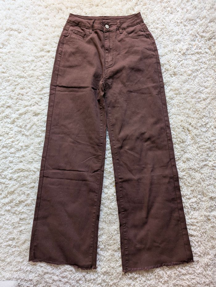 🤎 Pantalon large taille haute – marron - photo numéro 2