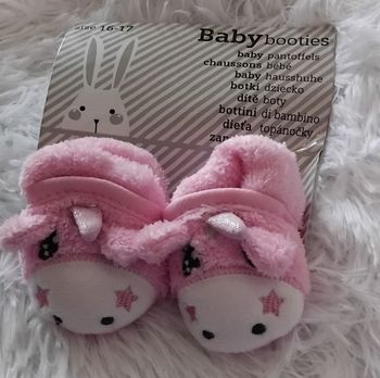 Chausson bébé rose licorne - pointure : 16/17