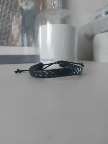 Bracelet homme noir tressé