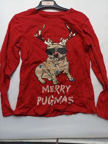 T shirt chien noel sequins