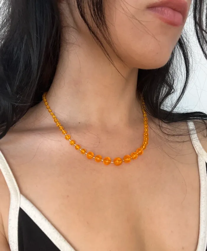 Collier vintage orange
