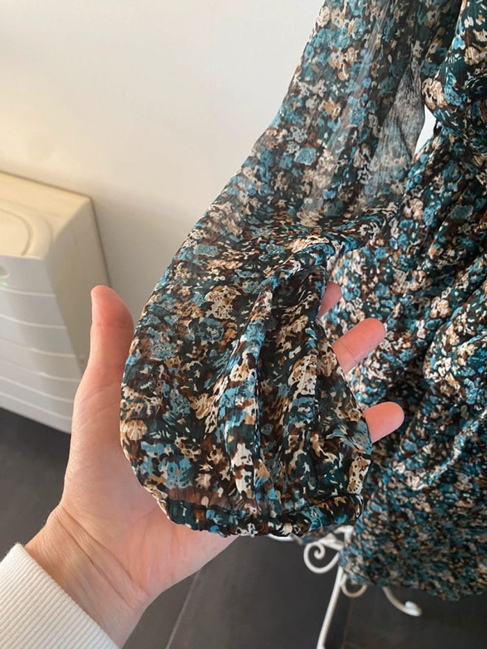 Robe Only liberty à fleurs bleues et marrons taille S - photo numéro 19