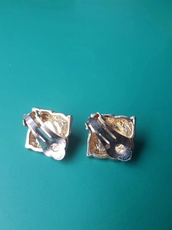 Boucles d'oreilles avec perles agate vintage - photo numéro 6