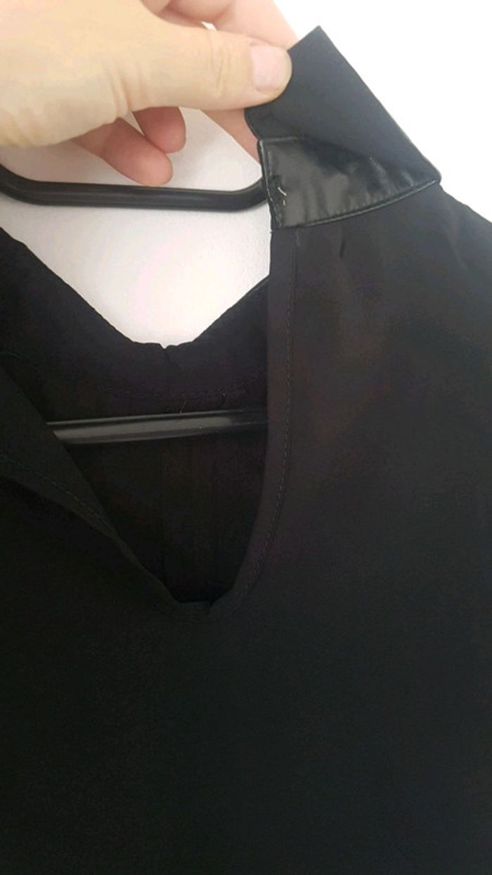 Blouse dentelle et simili cuir - photo numéro 5